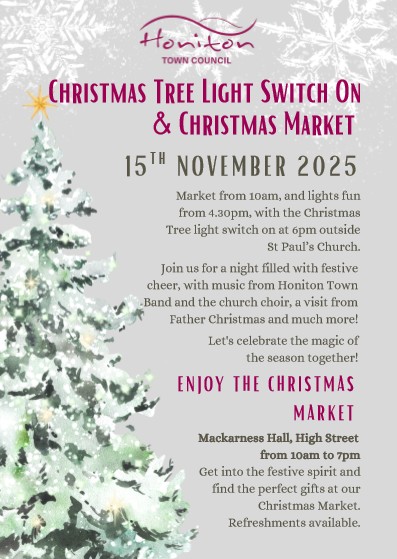 Honiton Christmas Tree Light Switch On & Christmas Market