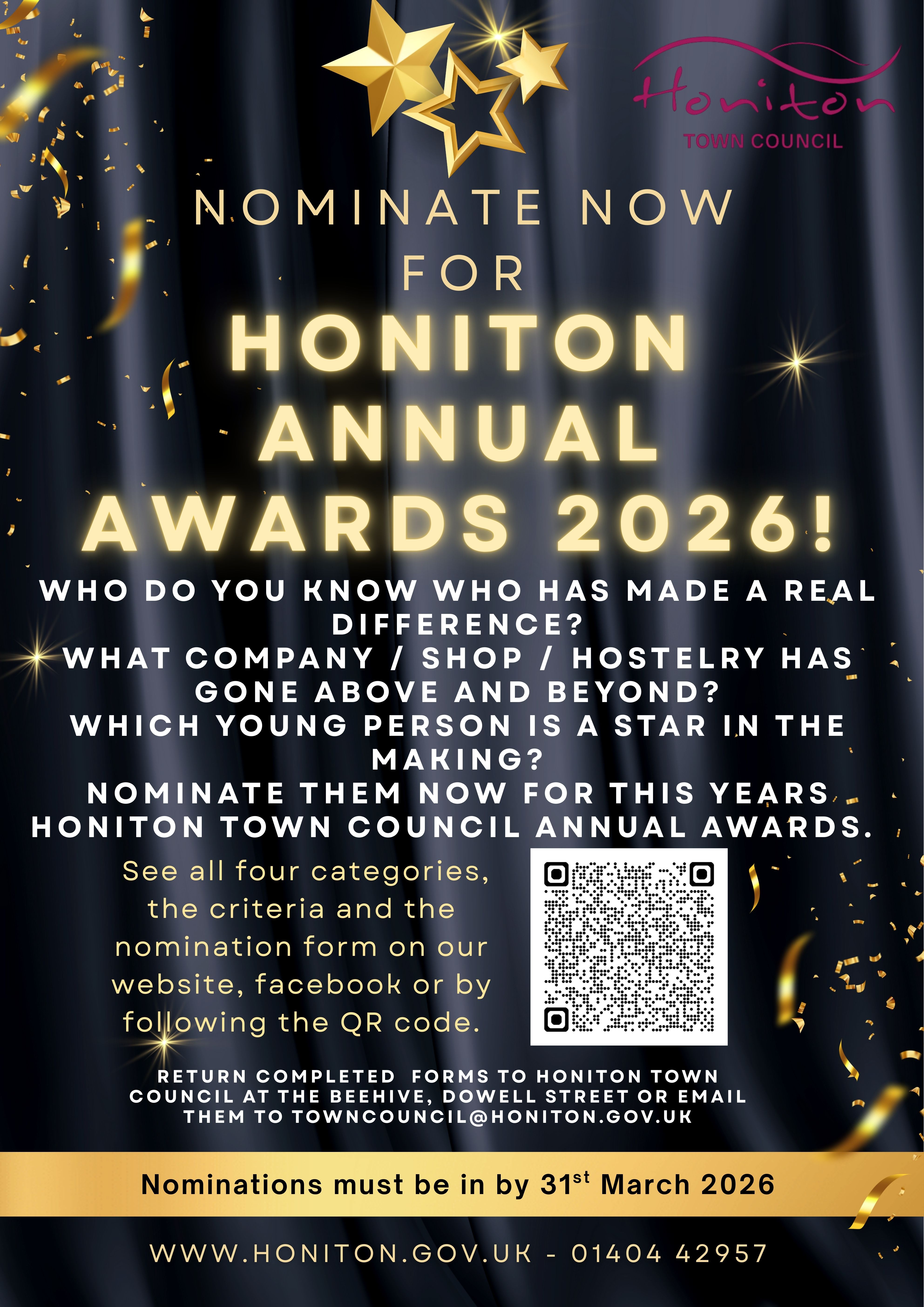 Honiton Town Council Annual Awards now open!