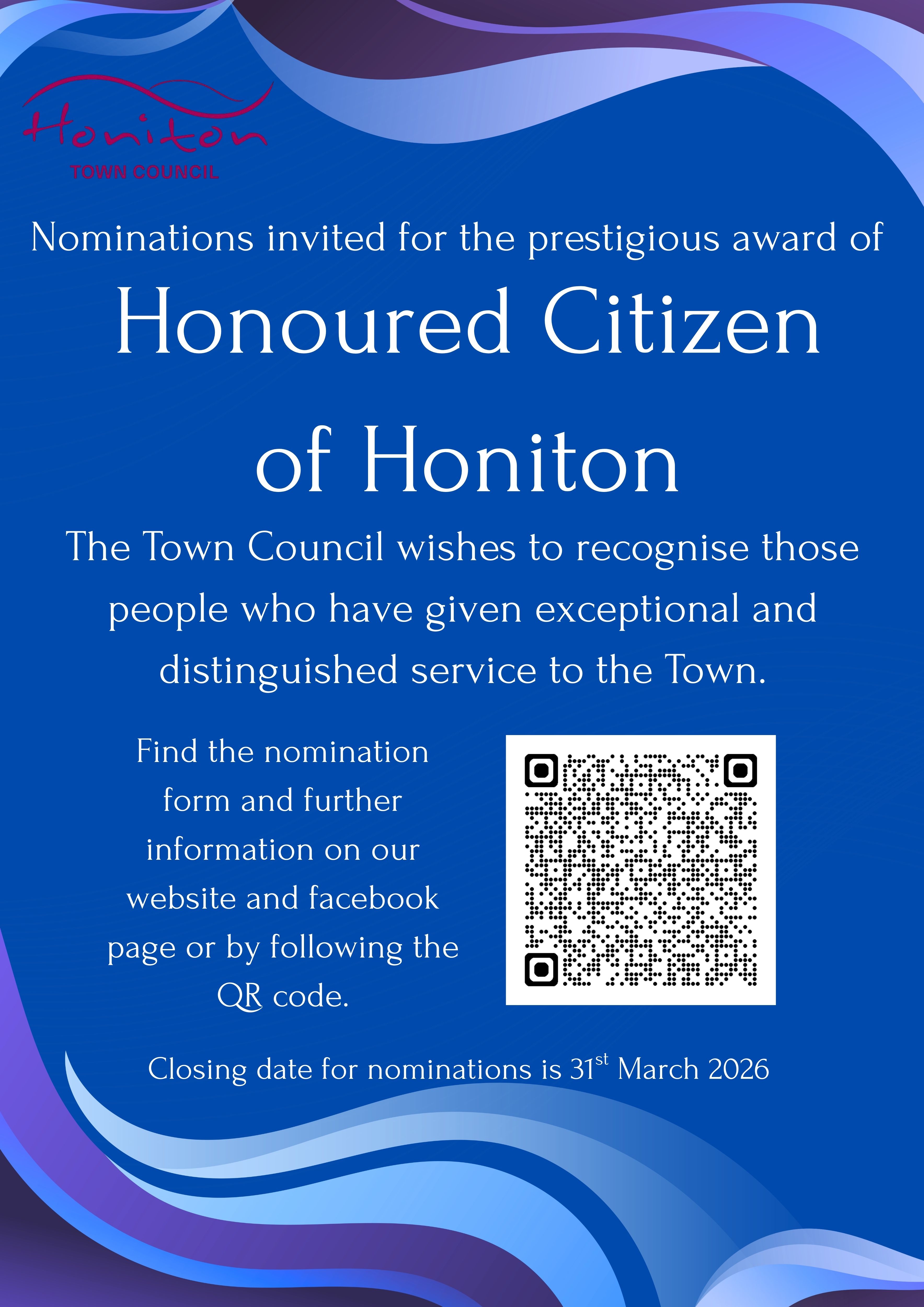 Honiton Town Council Honoured Citizens 2026