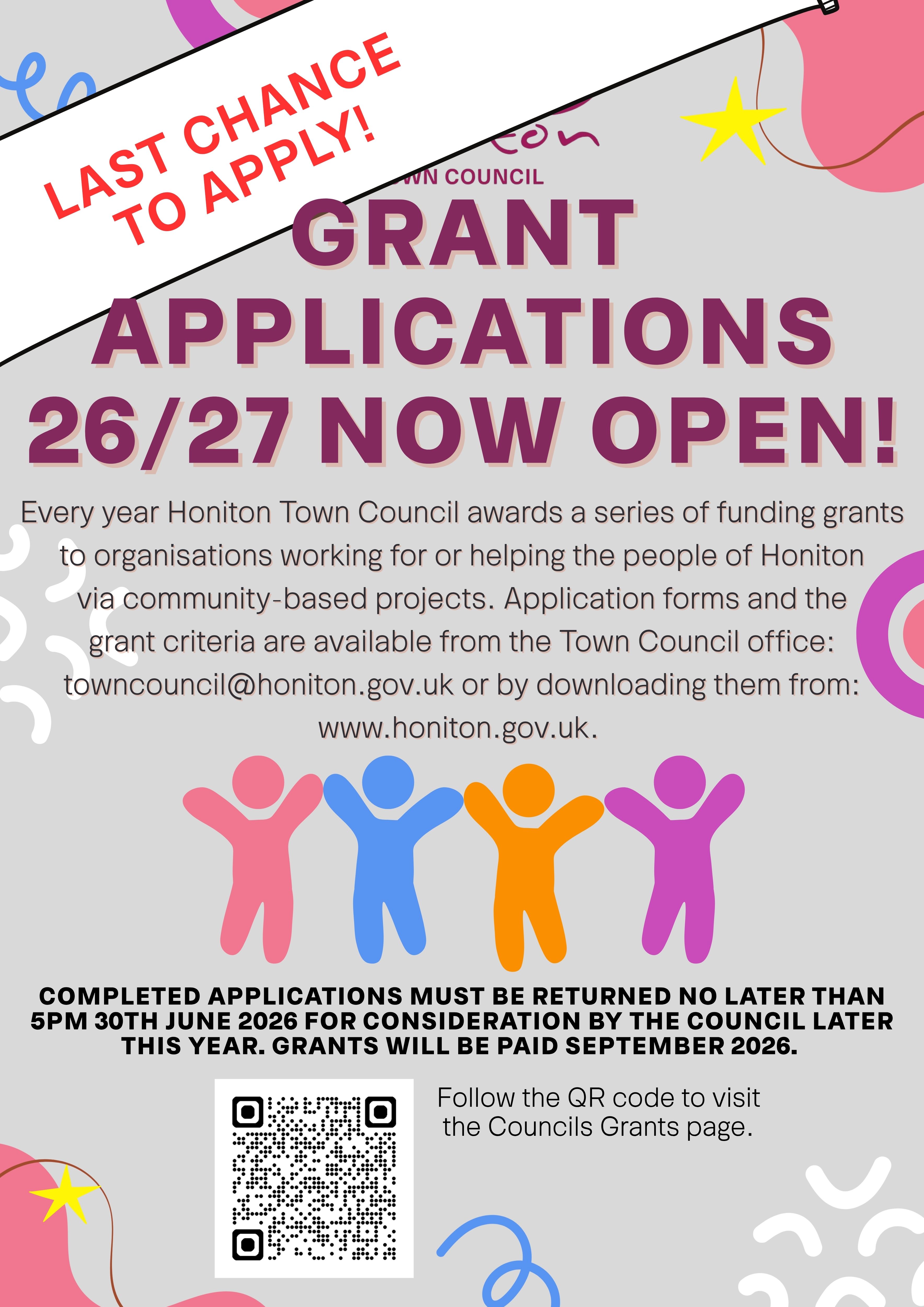 Last chance for Grant applications